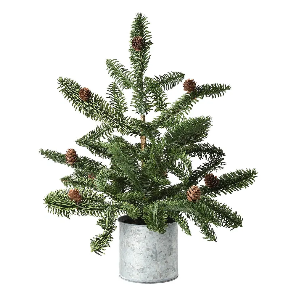 Rustic Medium Potted Pine - Steel