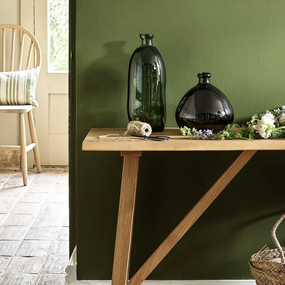 Simplicity Blown Glass Vase 23cm - Olive Green