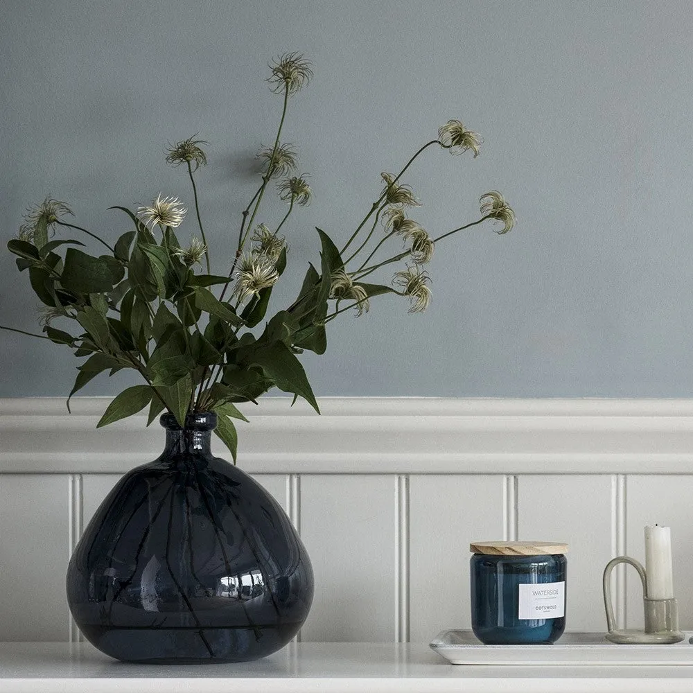 Simplicity Blown Glass Vase 23cm - Petrol Blue by The Cotswold Company, image 2