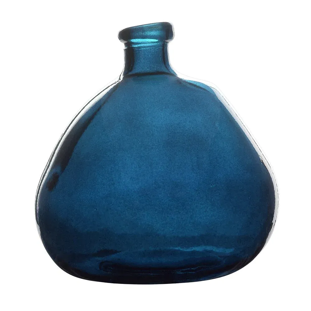 Simplicity Blown Glass Vase 23cm - Petrol Blue by The Cotswold Company, image 3