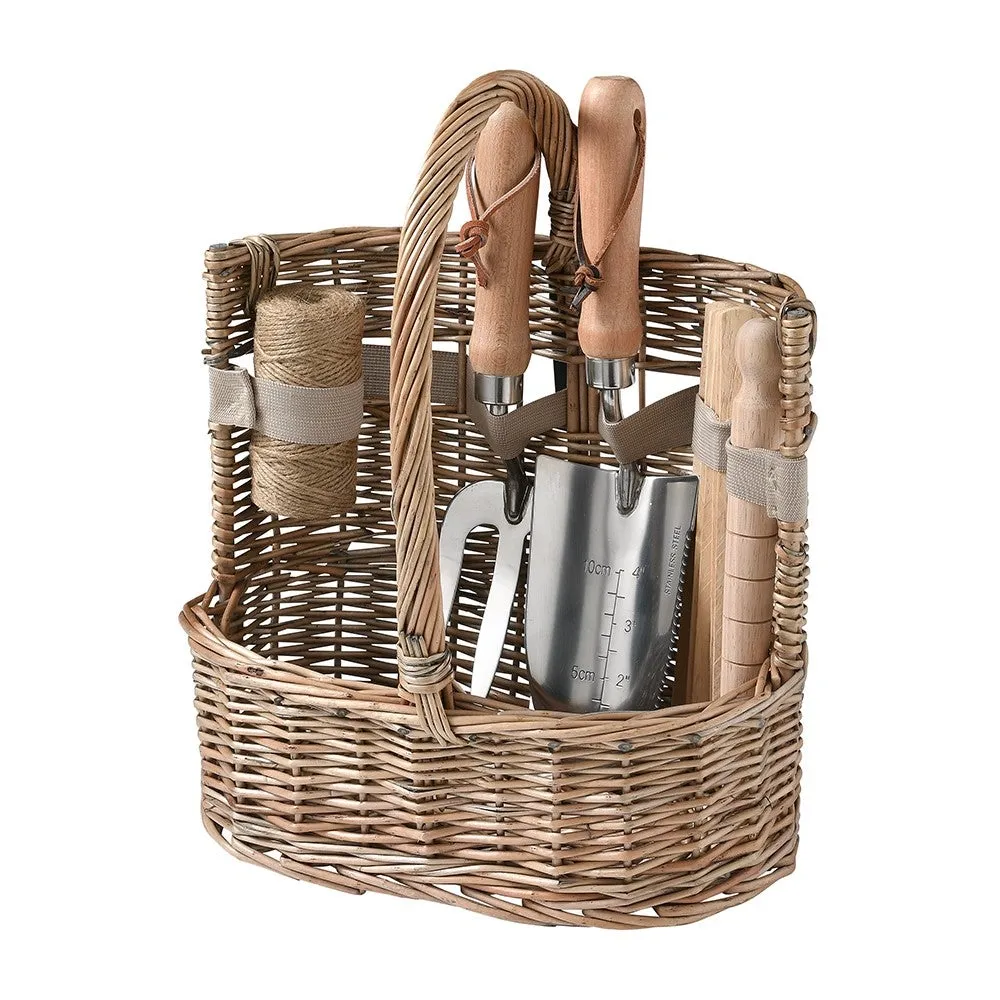 Small Deluxe Garden Tool Basket - Antique Wash, Willow image