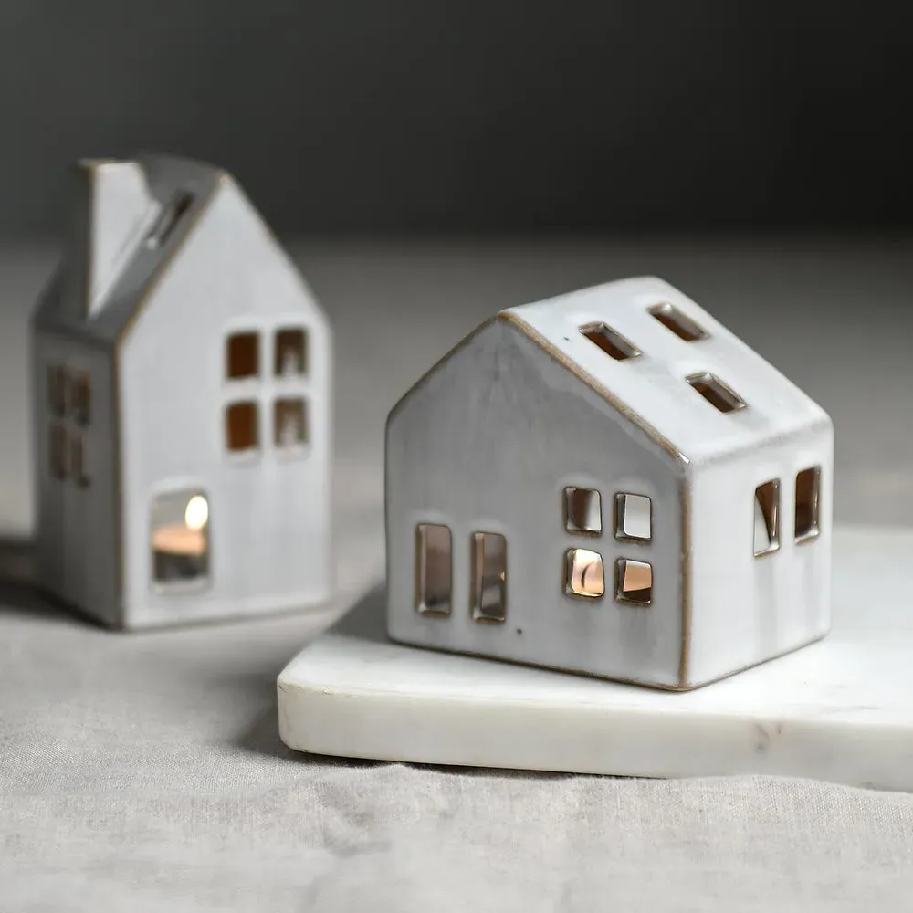 Small Stoneware Village House - Natural