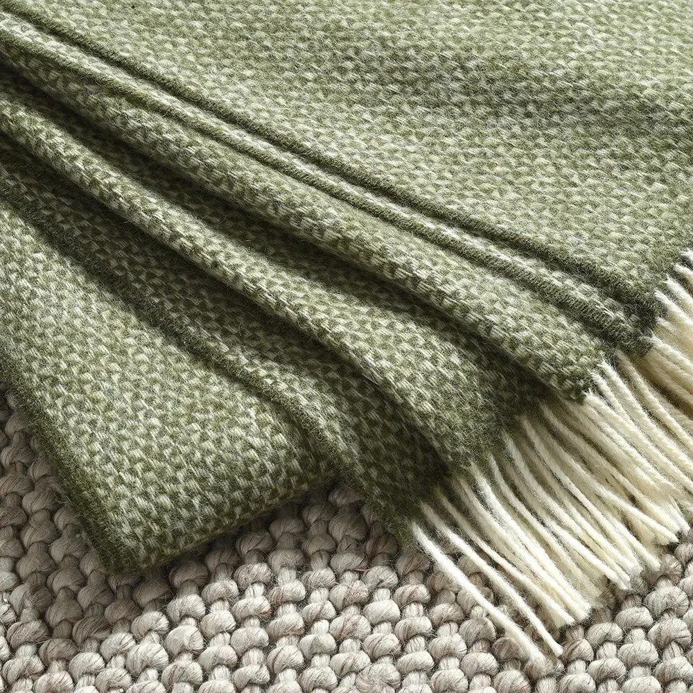 Stow British Wool Throw - Forest Green