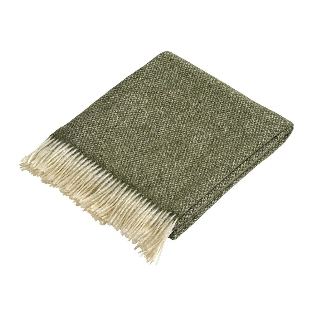 Stow British Wool Throw - Forest Green