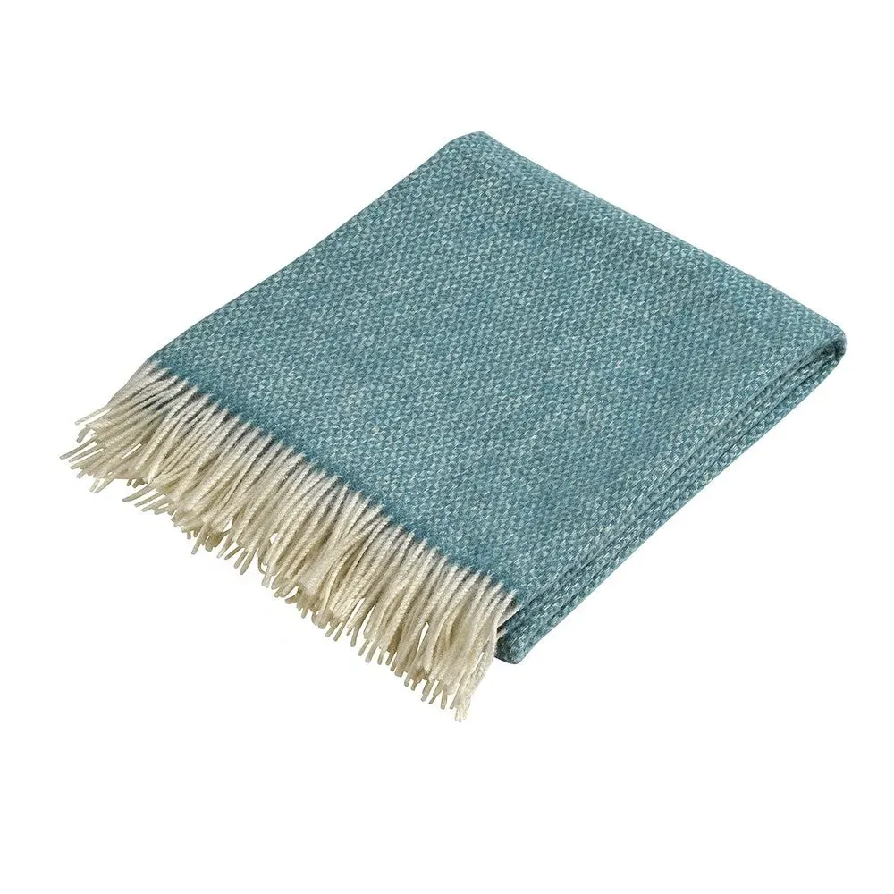 Stow British Wool Throw - Ocean Blue
