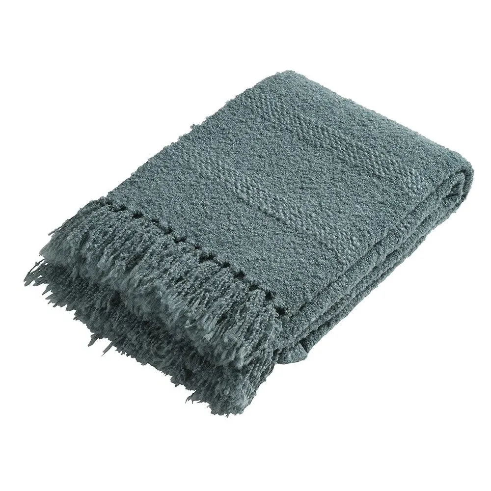 Textured Hand Woven Throw - Pale Blue image