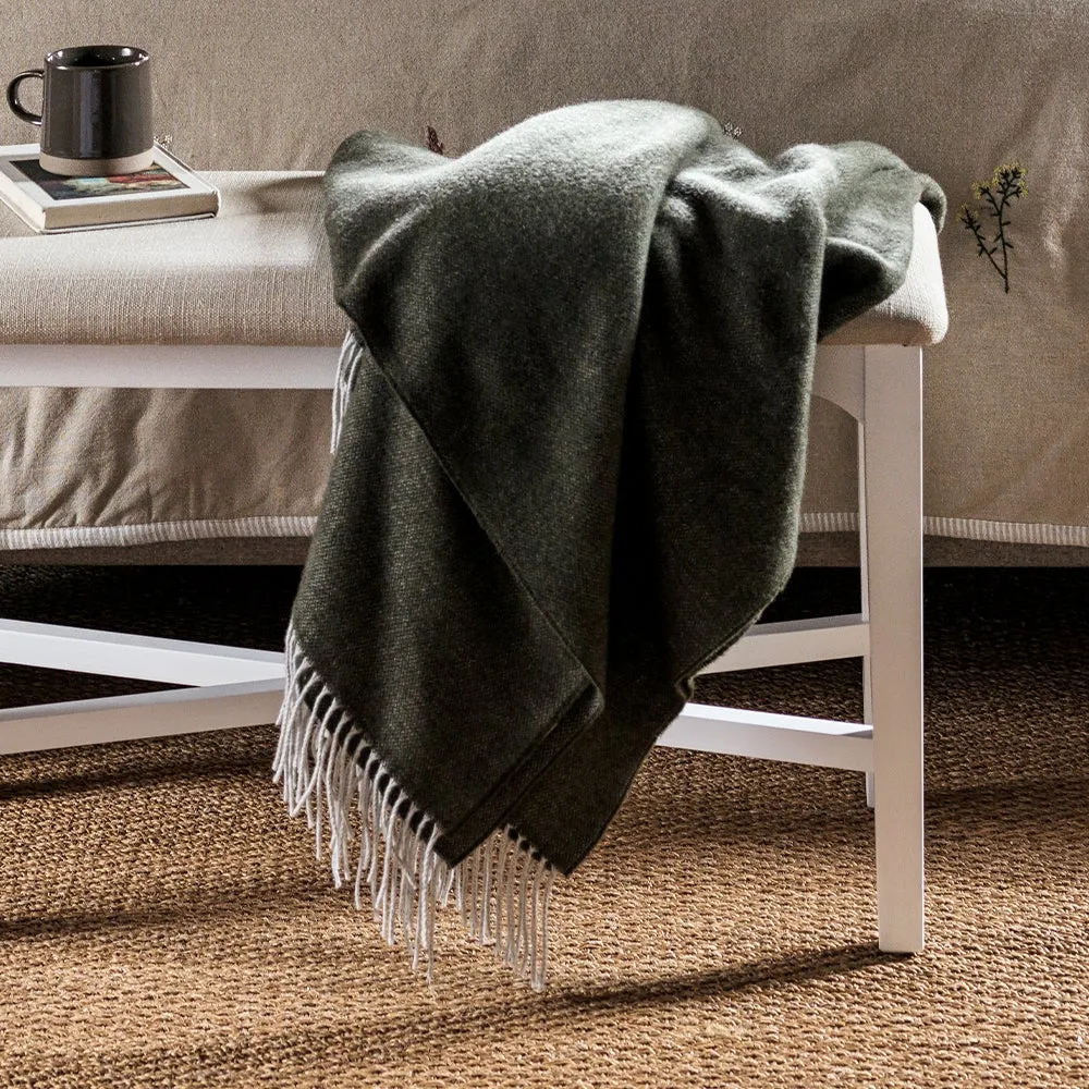 Throw with Cashmere - Forest Green