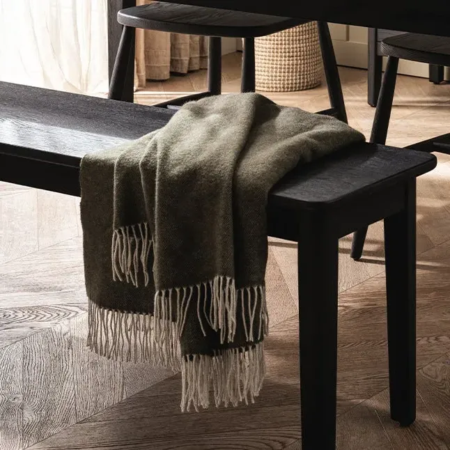 Throw with Cashmere - Forest Green