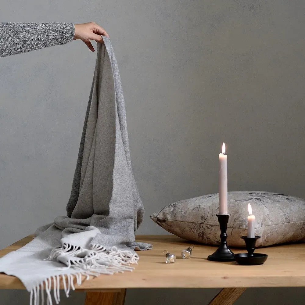 Throw with Cashmere - Mid Grey
