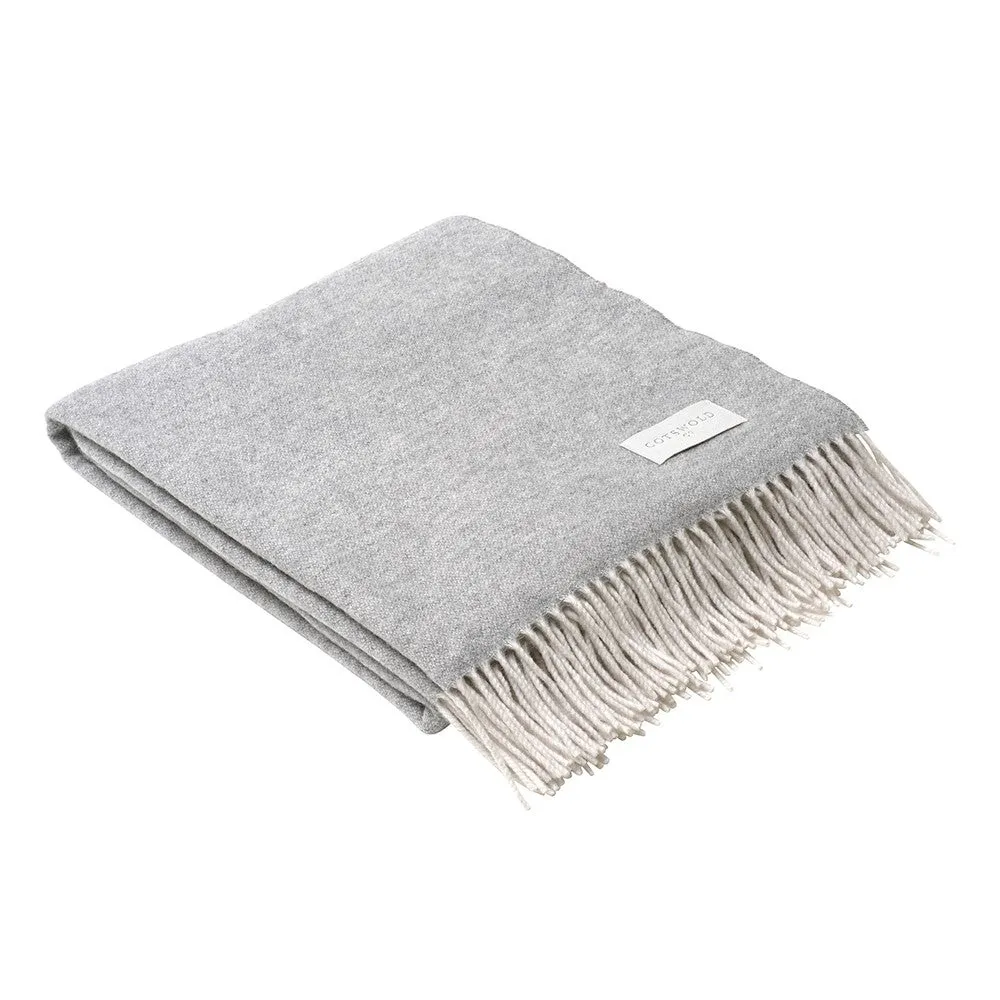 Throw with Cashmere - Mid Grey