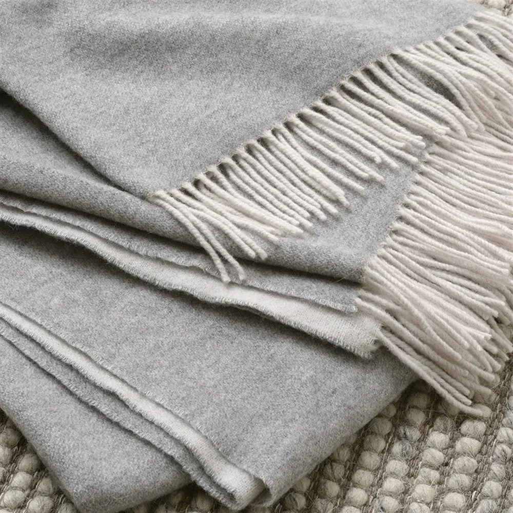 Throw with Cashmere - Mid Grey
