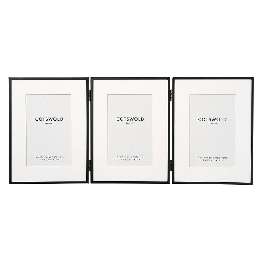 Triple Photo Frame 4x6'' - Black, Steel