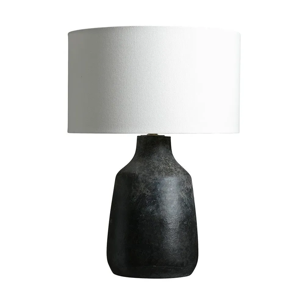 Volcanic Effect Stoneware Table Lamp - Grey