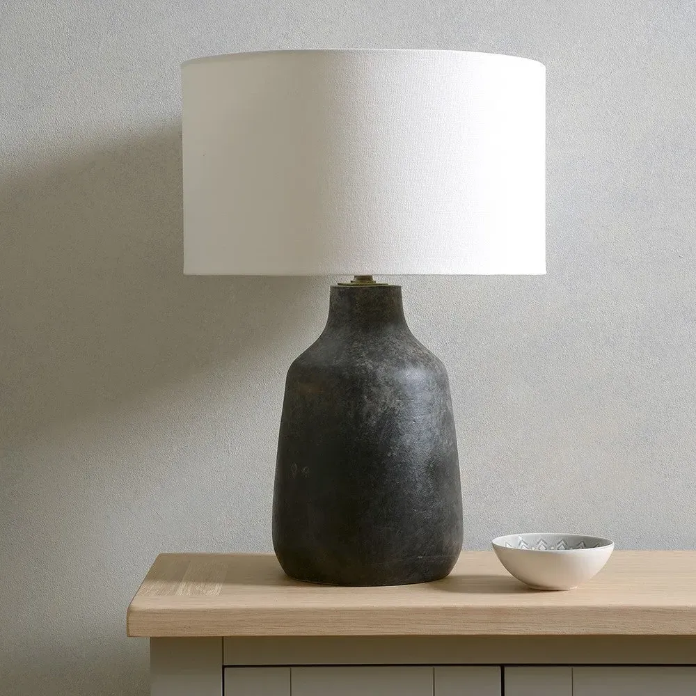 Volcanic Effect Stoneware Table Lamp - Grey