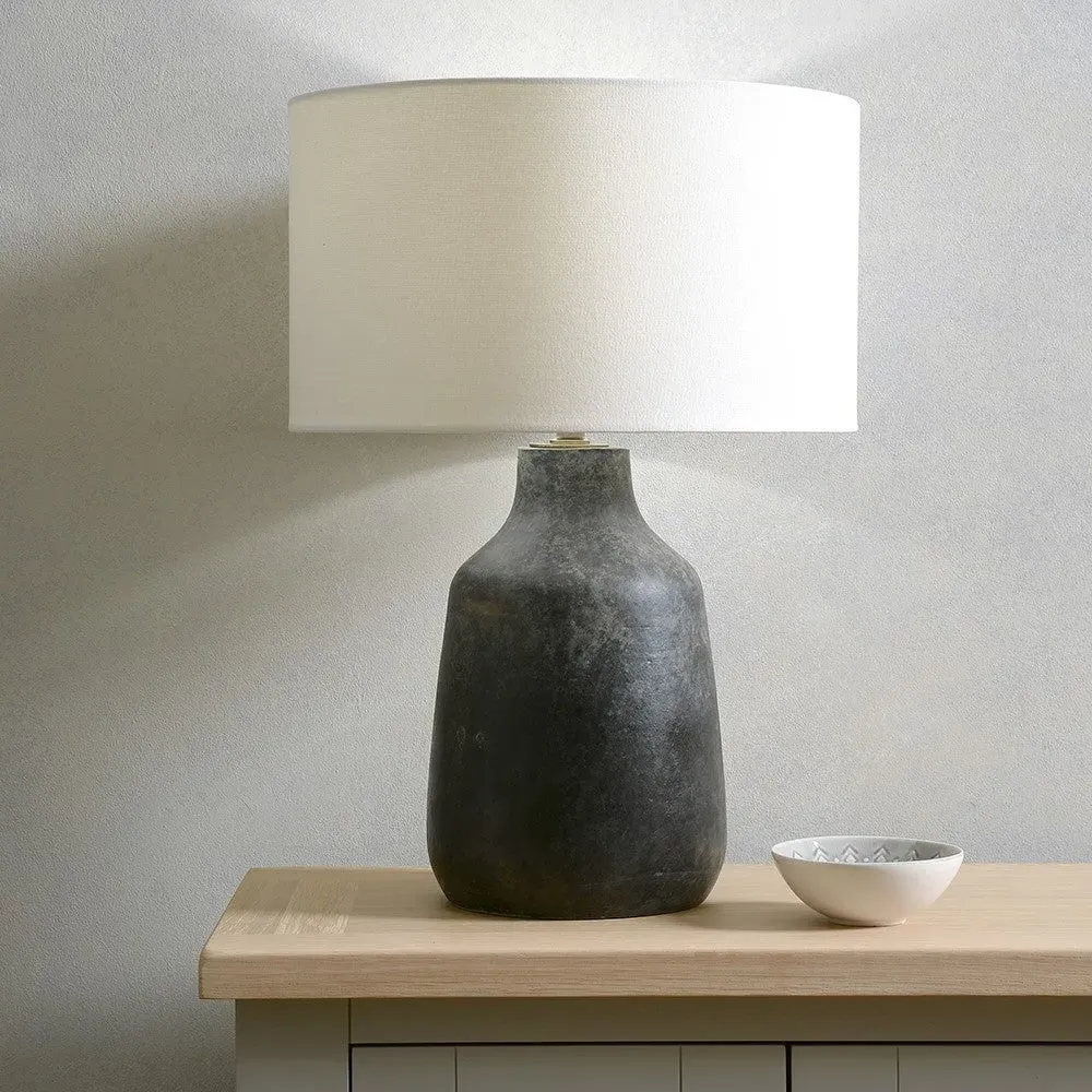 Volcanic Effect Stoneware Table Lamp - Grey
