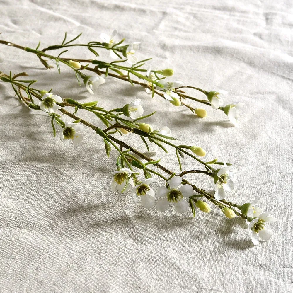Wax Flower Spray - White