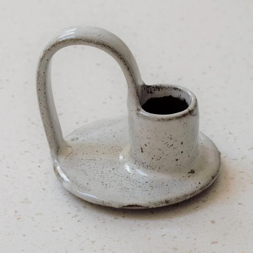 Wee Willy Winky Candle Holder with Handle - Tawny Speckle