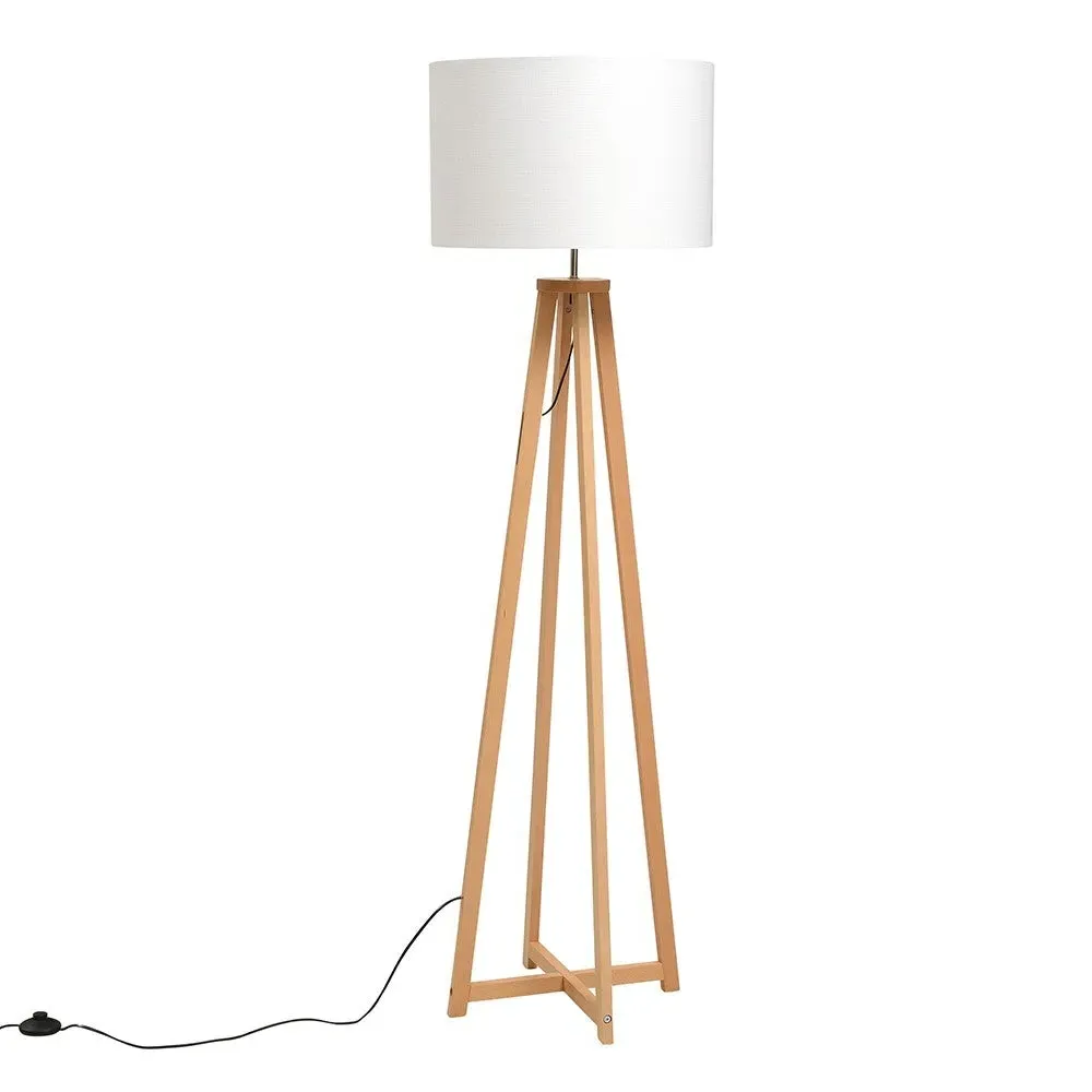 Whitby 4 Post Floor Lamp - Natural, Wood by The Cotswold Company, image 3