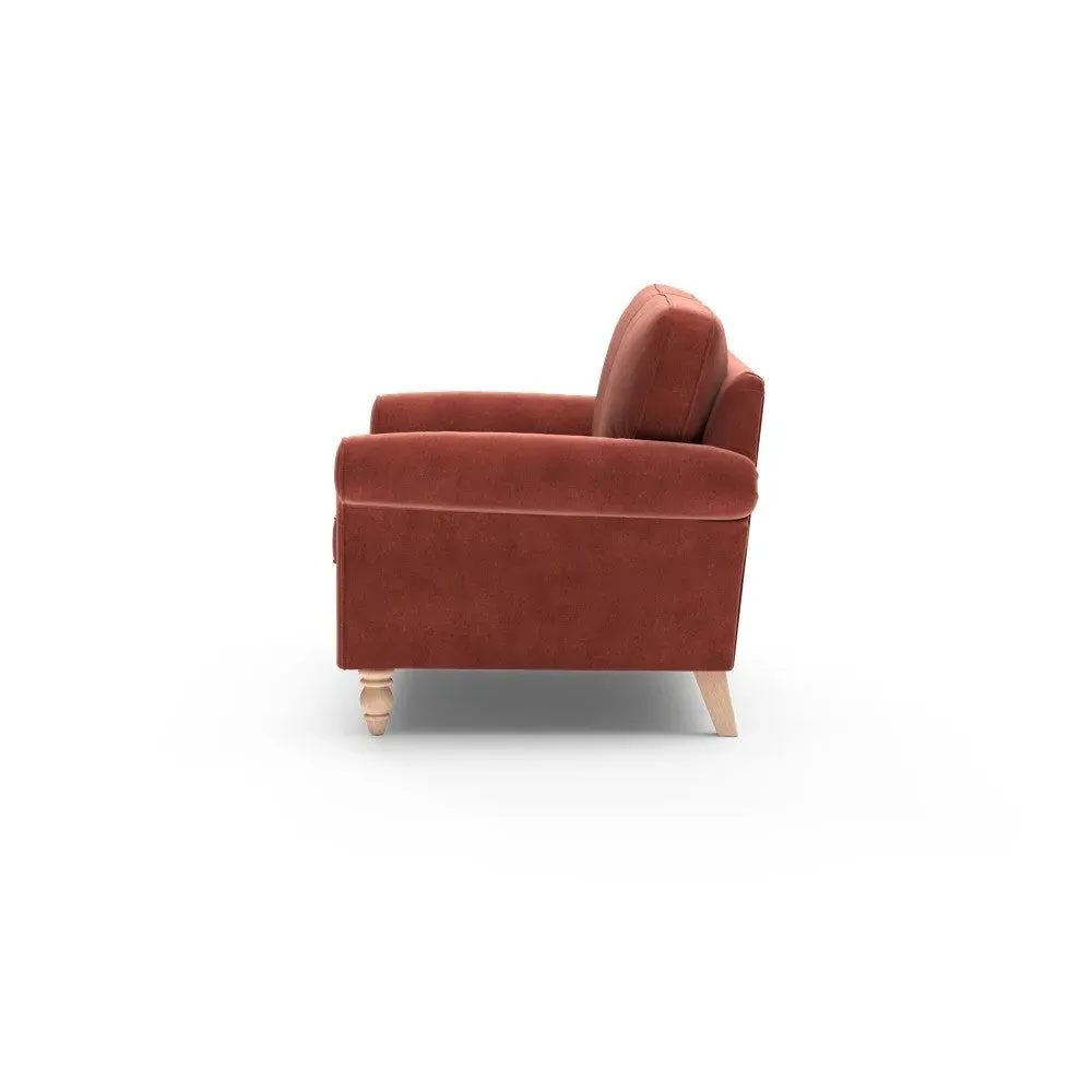 2-Seater Sofa - Brick Red, Matt Velvet
