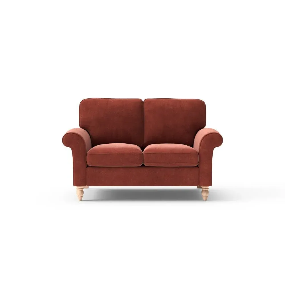 2-Seater Sofa - Brick Red, Matt Velvet image