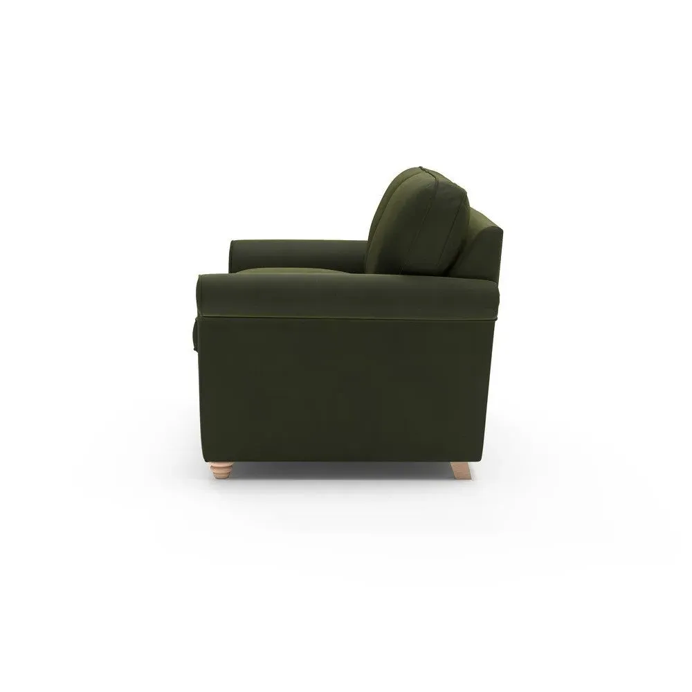3-Seater Sofa Bed - Forest Green, Matt Velvet