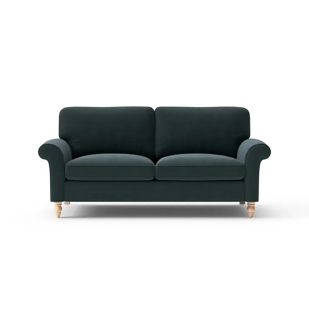 3-Seater Sofa - Blue, Matt Velvet image