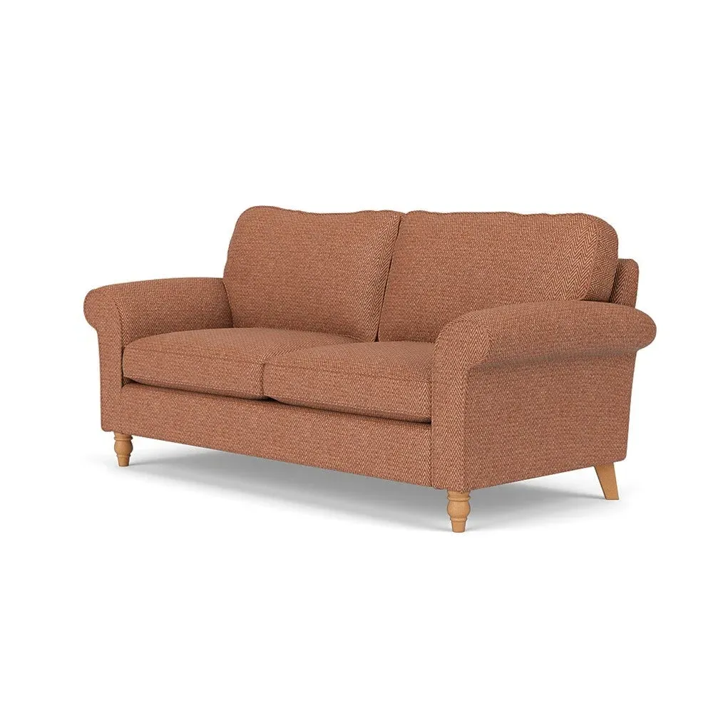 3-Seater Sofa - Brick, Herringbone Weave