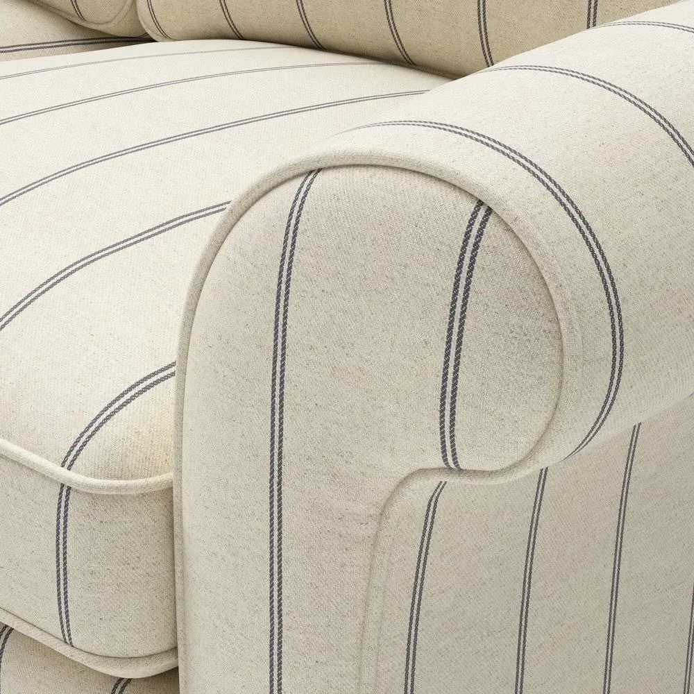 3-Seater Sofa - Charcoal, Compton Stripe