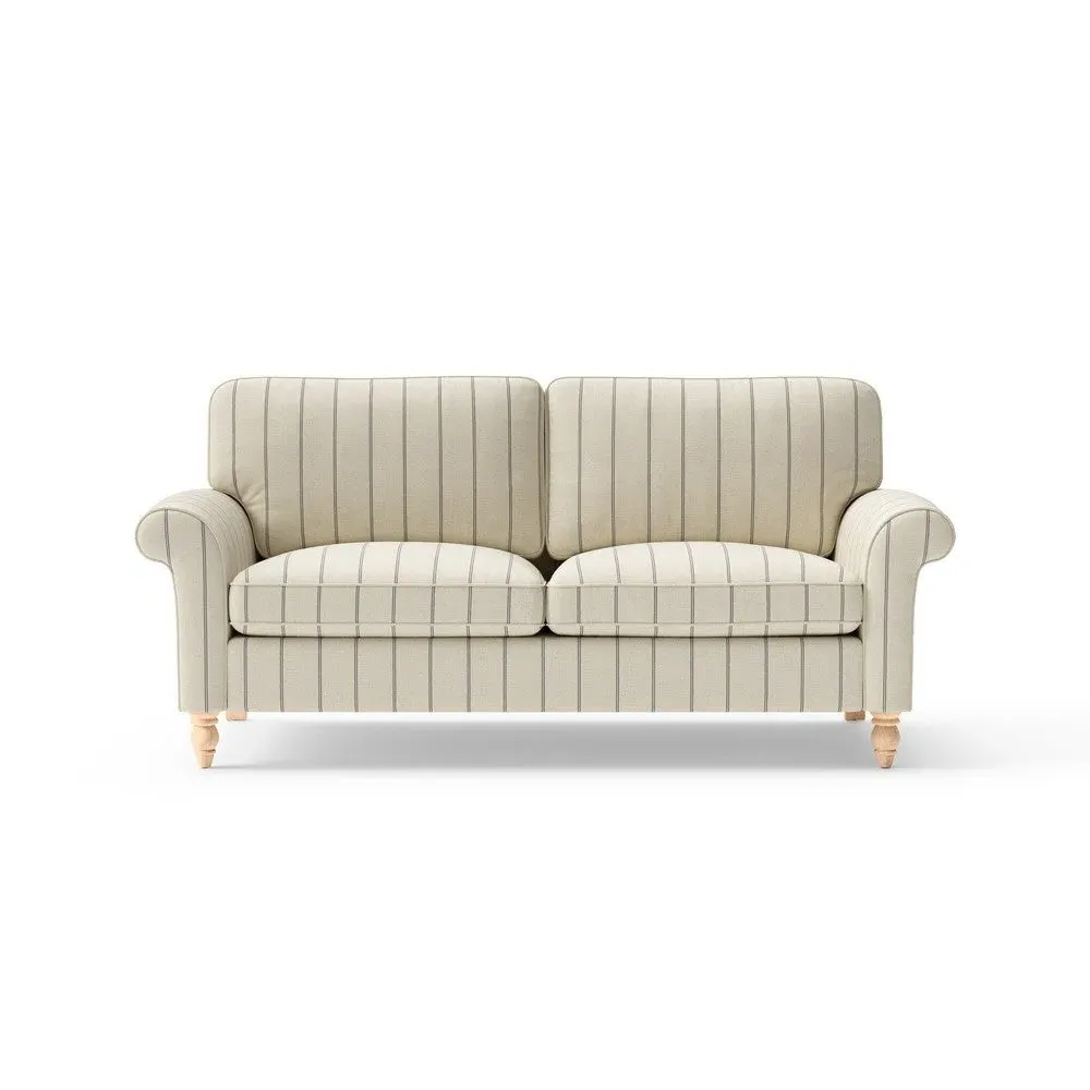 3-Seater Sofa - Charcoal, Compton Stripe