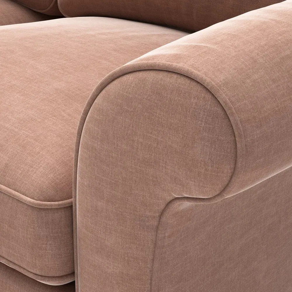 3-Seater Sofa - Dusky Rose, Eco Chenille