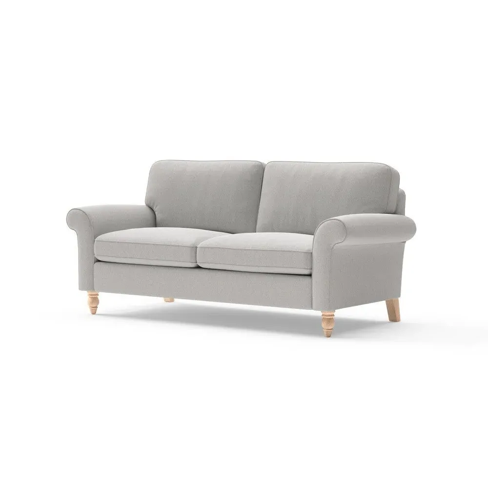 3 Seater Sofa - Light Grey, Chunky Cotton