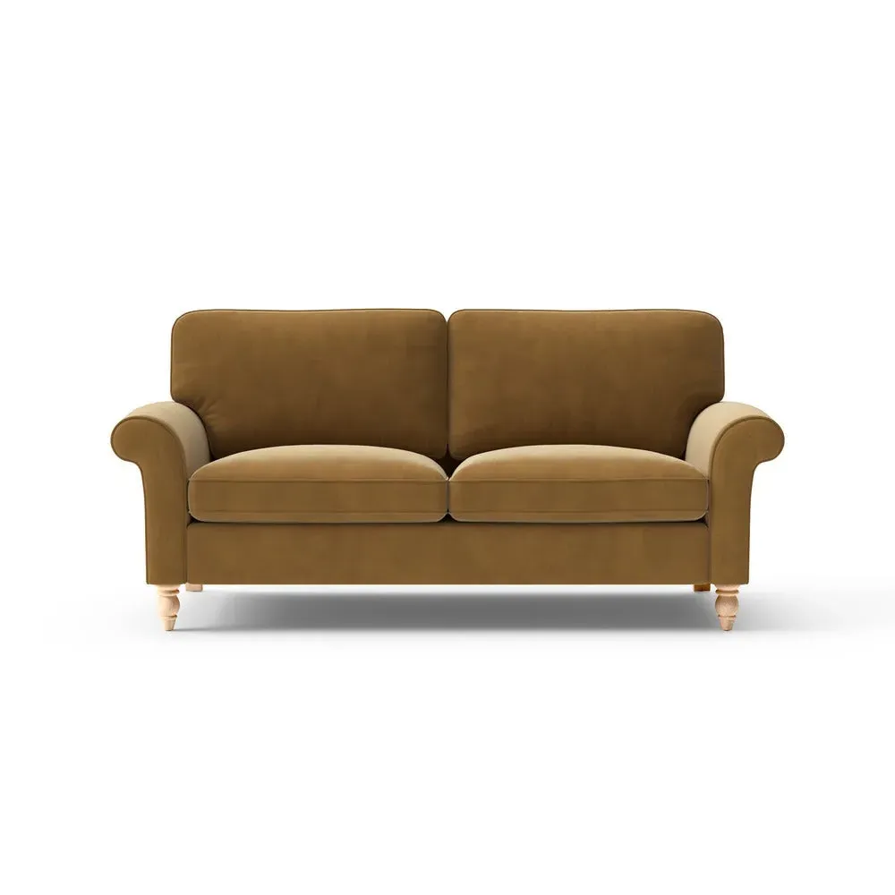 3-Seater Sofa - Mustard, Matt Velvet image