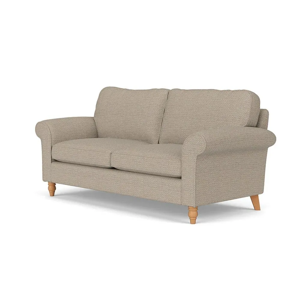 3-Seater Sofa - Natural, Herringbone Weave