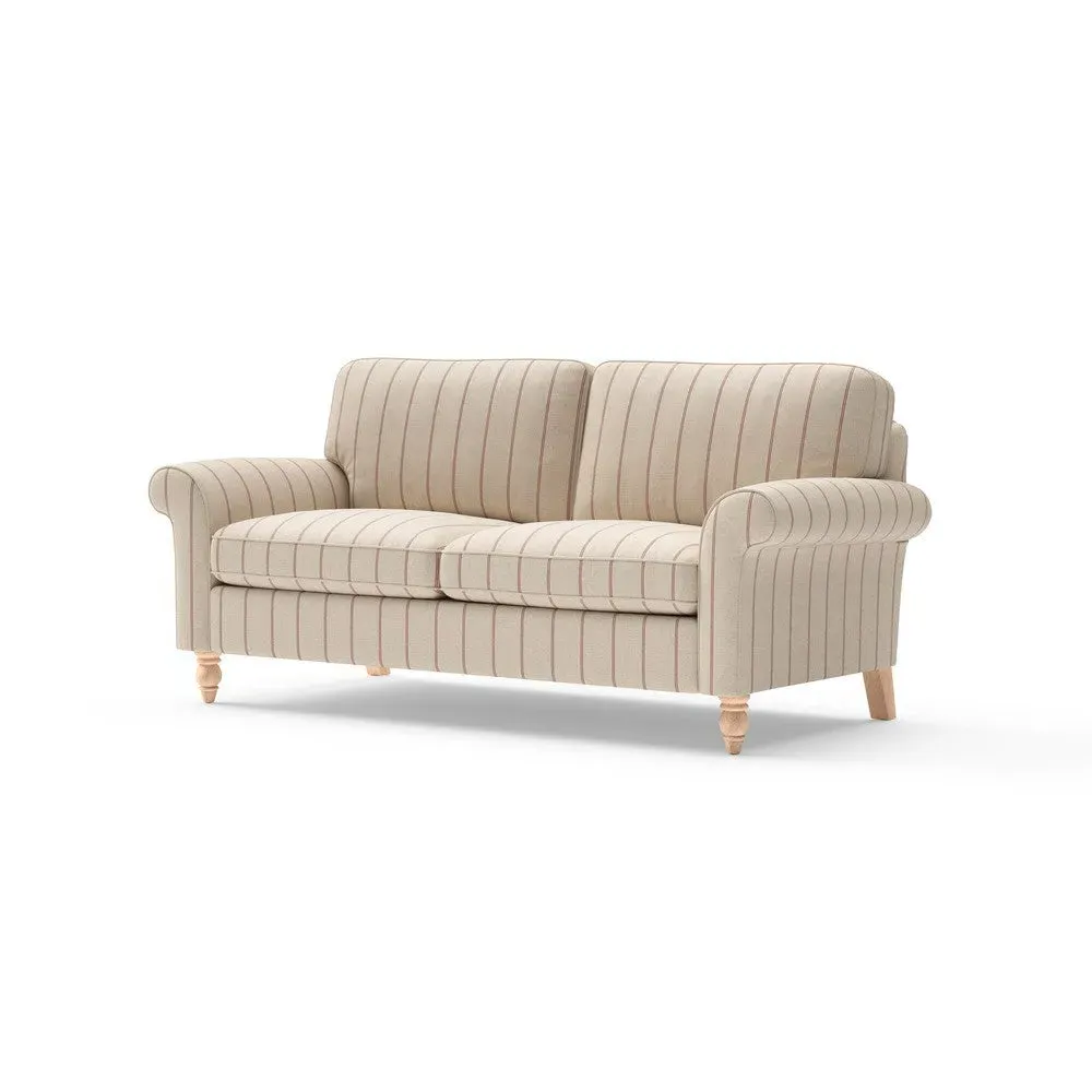 3-Seater Sofa - Raspberry, Compton Stripe