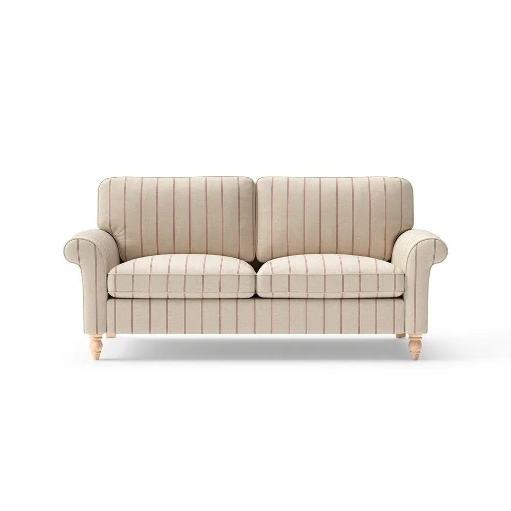 3-Seater Sofa - Raspberry, Compton Stripe