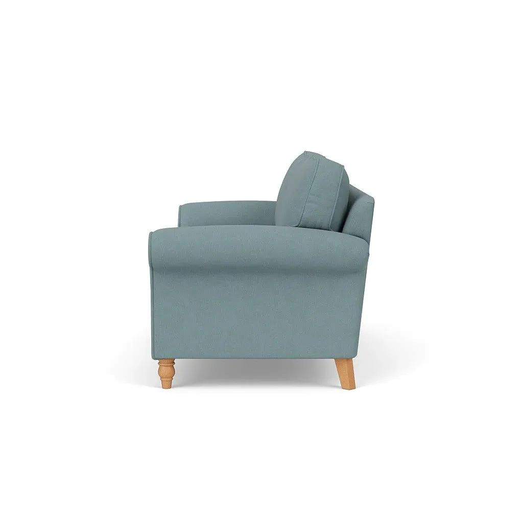 Hurley 3-Seater Sofa - Sky Blue, Linen Mix by The Cotswold Company, image 3
