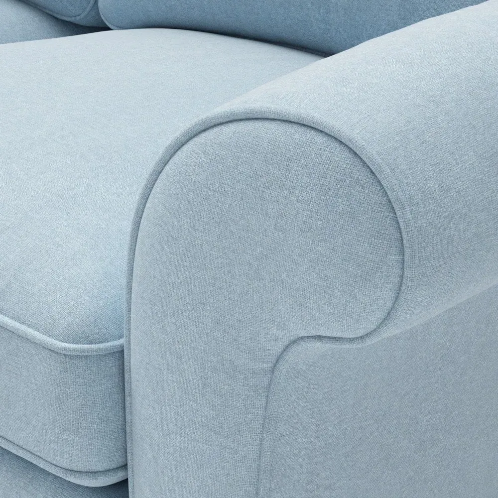 Hurley 3-Seater Sofa - Sky Blue, Linen Mix by The Cotswold Company, image 5