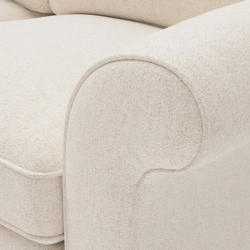 3-Seater Sofa with Scrolled Arms - Natural, Rustic Weave