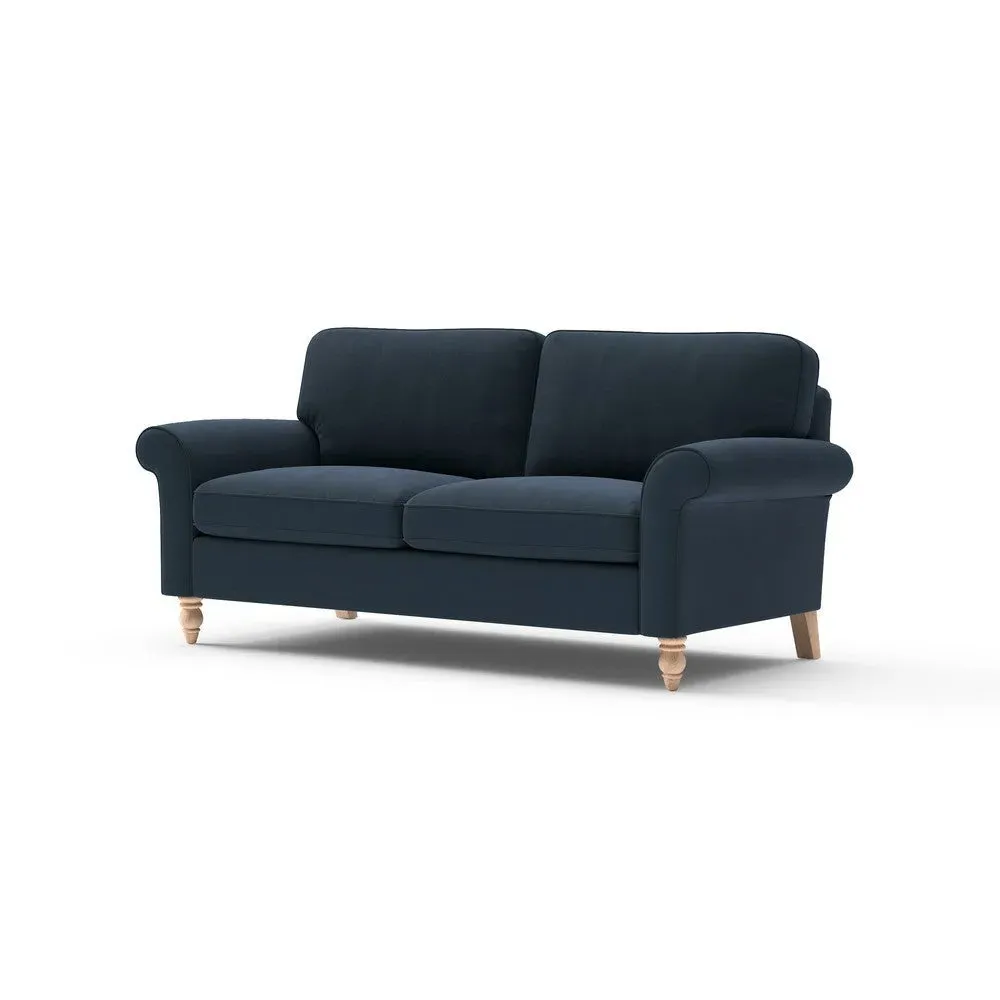 3-Seater Sofa with Scrolled Arms - Night Sky, Matt Velvet