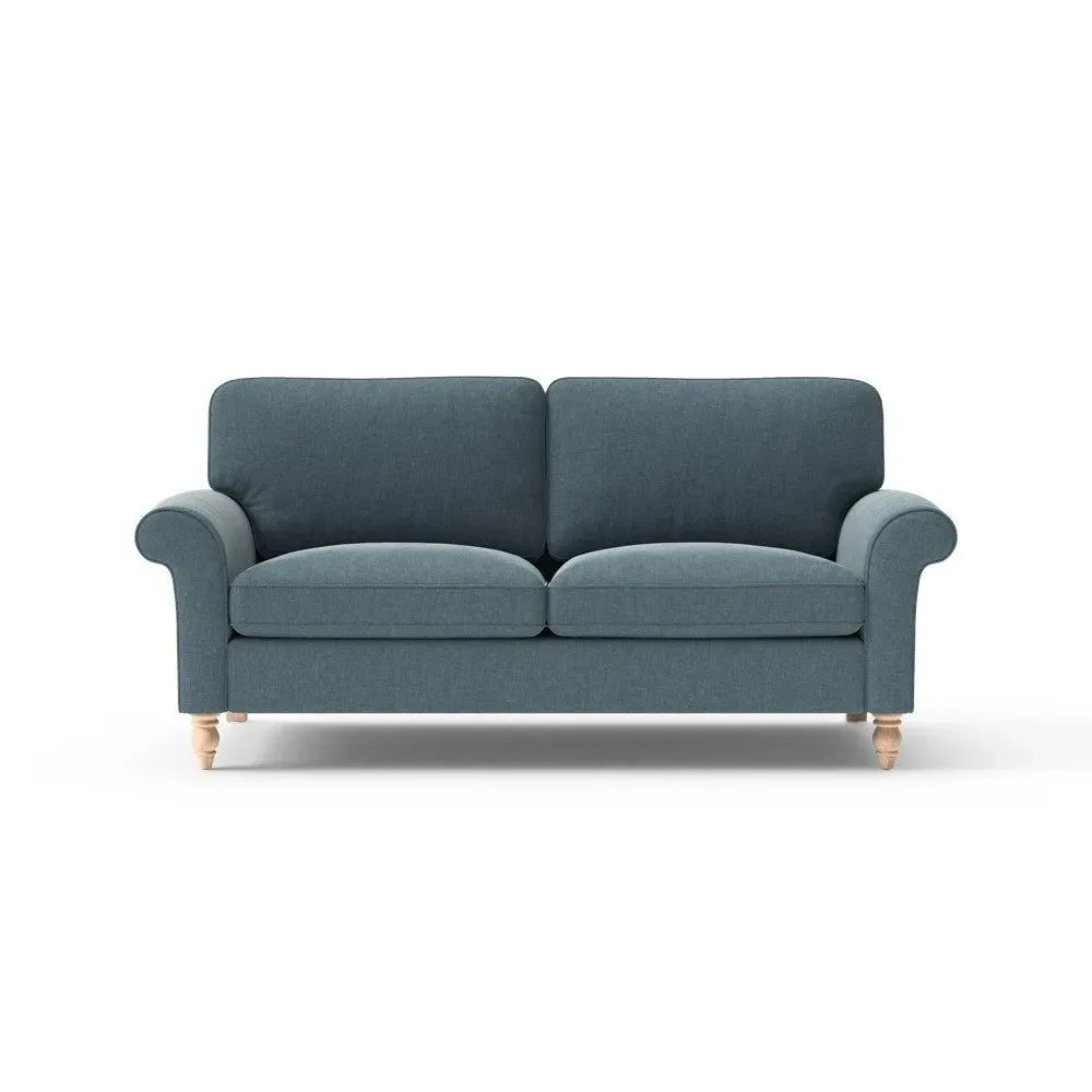 3-Seater Sofa with Scrolled Arms - Teal, Eco Chenille image