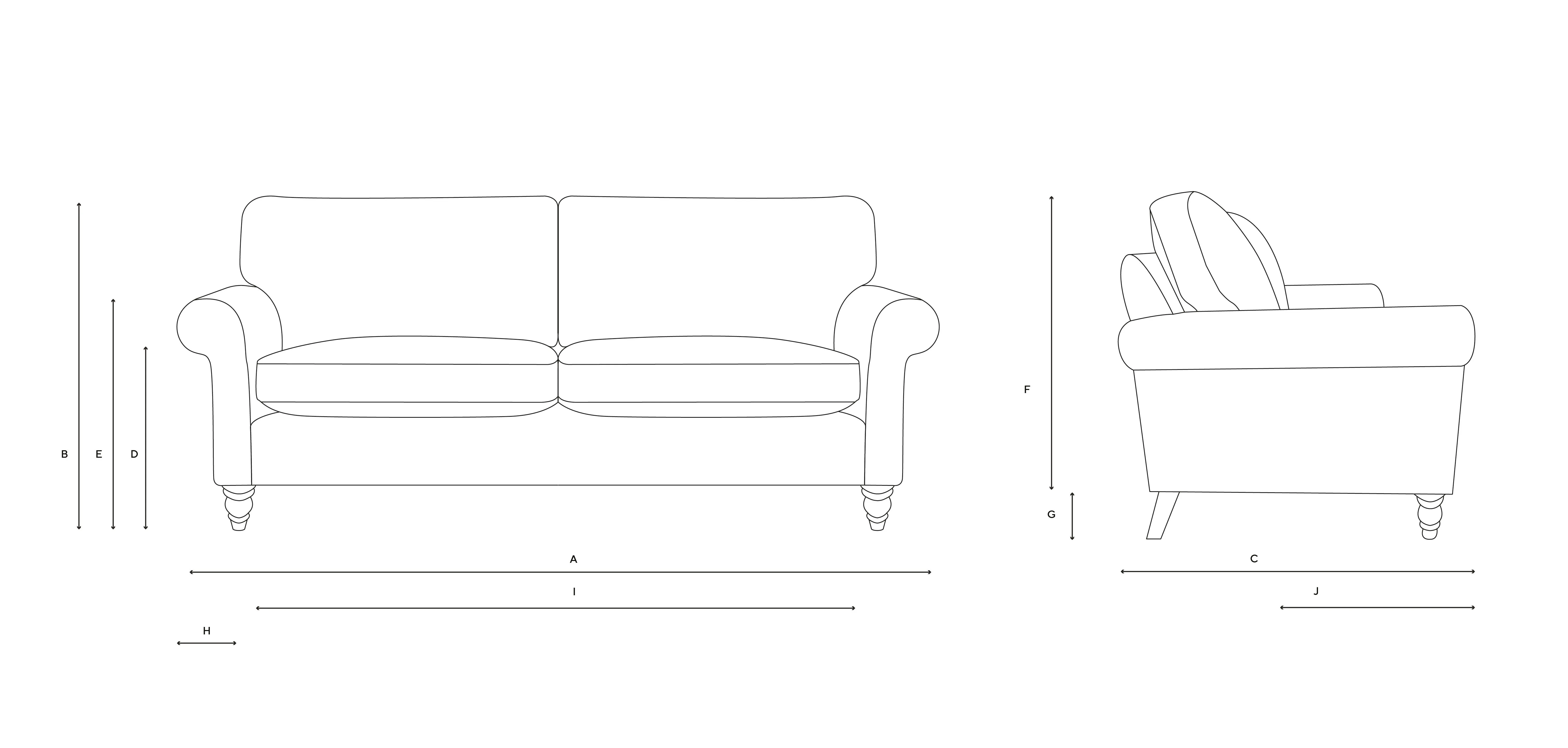 4-Seater Sofa - Moss
