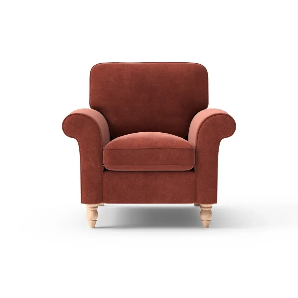 Armchair - Brick Red, Matt Velvet image