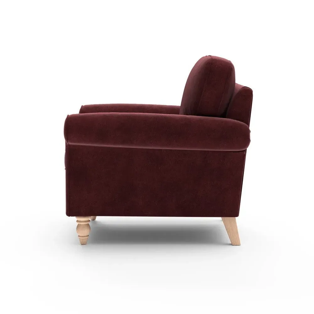 Armchair - Dark Rosehip Red, Matt Velvet