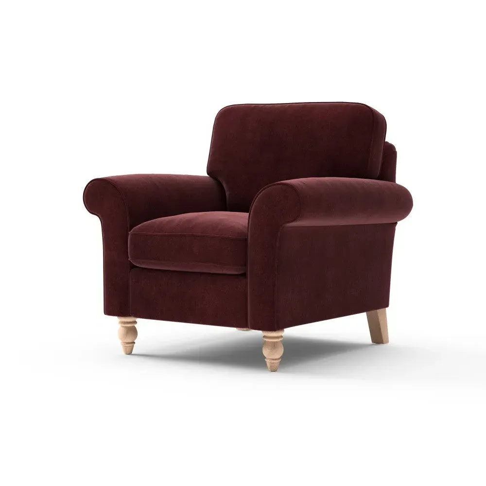 Armchair - Dark Rosehip Red, Matt Velvet