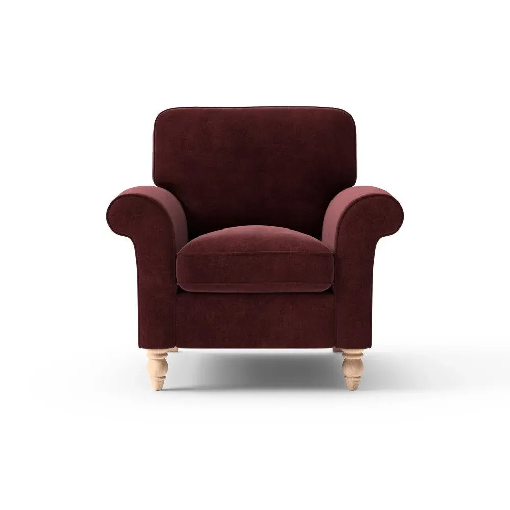 Armchair - Dark Rosehip Red, Matt Velvet