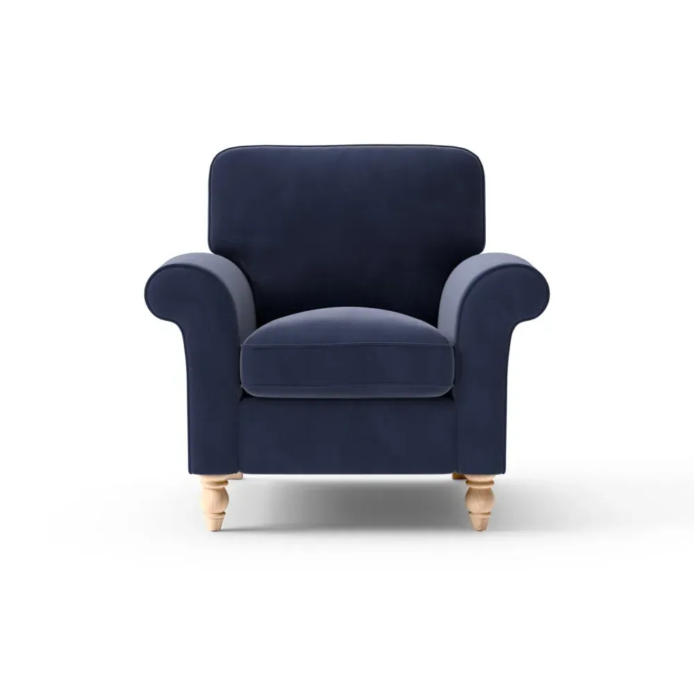 Armchair - Deep Blue, Matt Velvet
