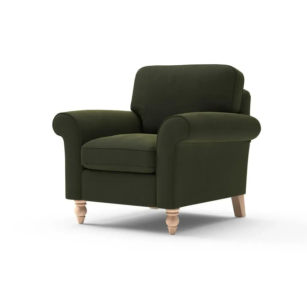 Armchair - Forest Green, Matt Velvet