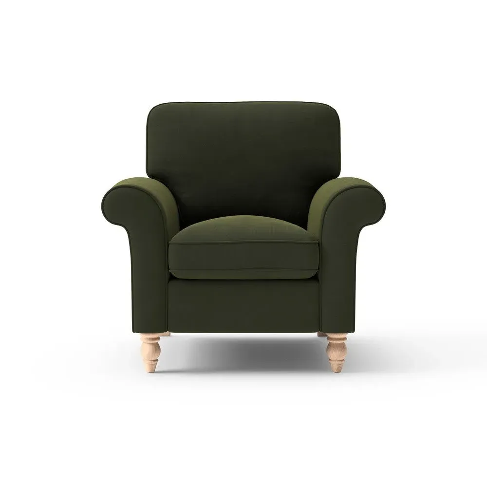 Armchair - Forest Green, Matt Velvet