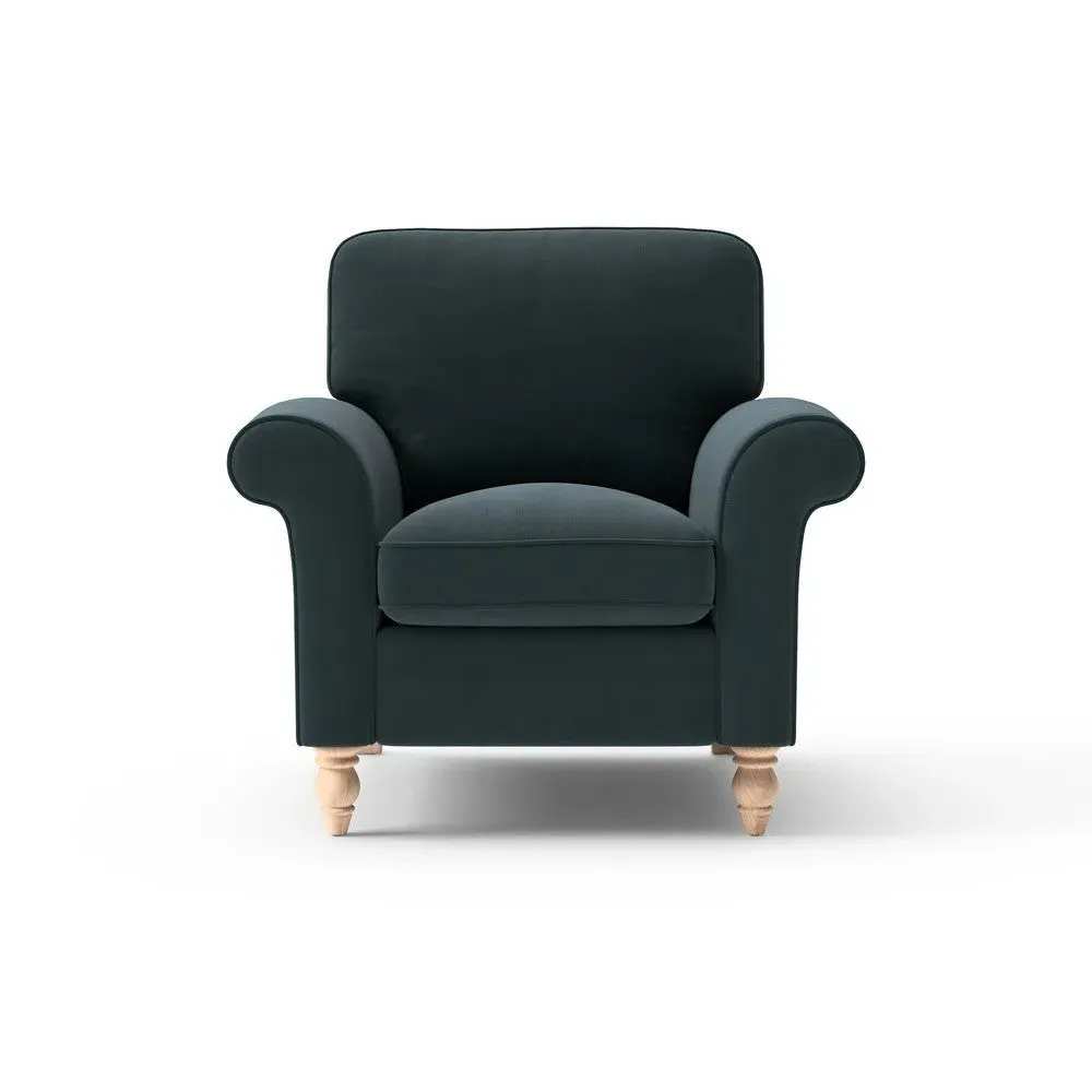 Armchair - Lake Blue, Matt Velvet