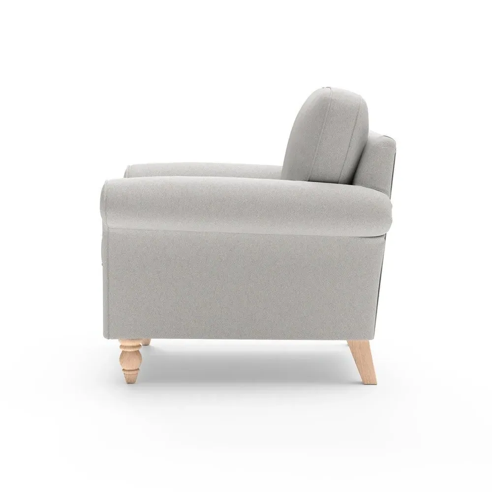 Armchair - Light Grey, Chunky Cotton